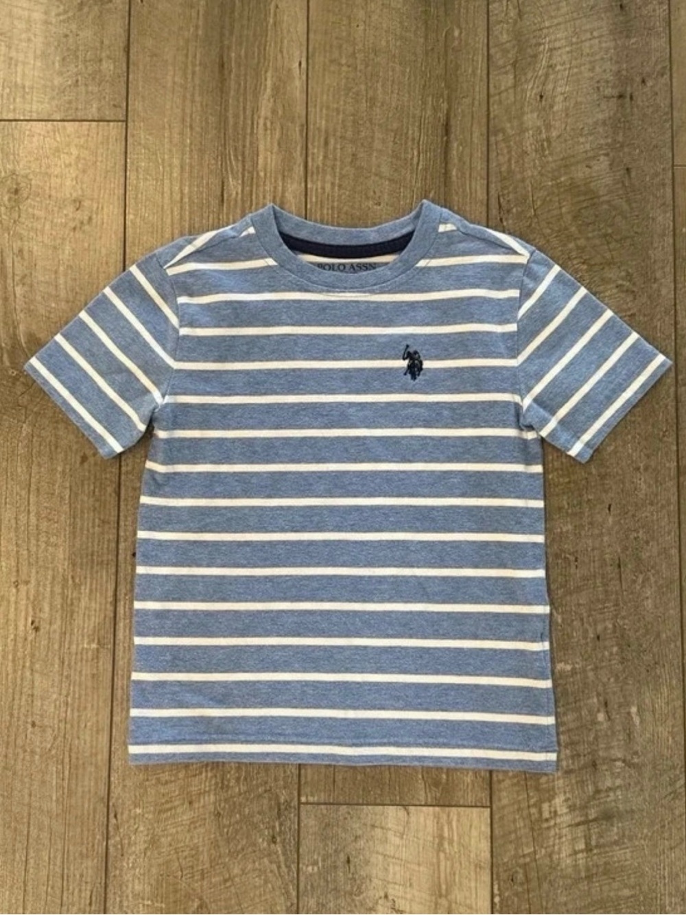 U.S. Polo Assn. Light Blue & White Striped Short Sleeve Tee
